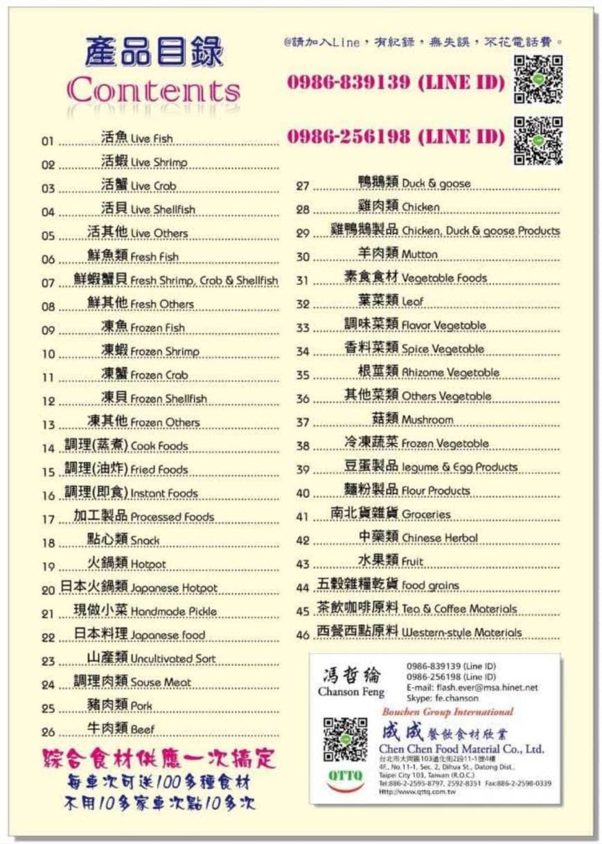 食材目錄